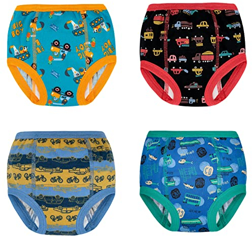 FLYISH DIRECT Baby Töpfchen Trainingshose für Töpfchentraining, 6-Lagen-Struktur Kinder Trainingsunterhosen, Weich und Bequem, Auto, 130/6T
