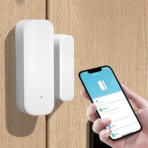 WiFi Türsensor, Smart Linking Fenster Touch Sensor, kompatibel mit Amazon Alexa, Google Assistant, kein Hub erforderlich,Senden von Warnungen,kabelloser Fernalarm,Arbeit mit Tuya,Smart Life (1 Stück)