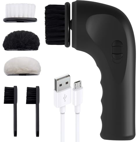 Portable Electric Shoe Cleaner & Polisher - Shoe Buffer, Brush & Care Kit for Leather & Sneakers