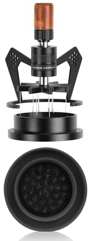 IKAPE Mantis WDT distributionsverktyg med ren borste, 58,5 mm espressomvandlare fördelningsverktyg för Barista, 8 nålar espressomvandlare med doseringstratt och stativ, justerbar nålhöjd