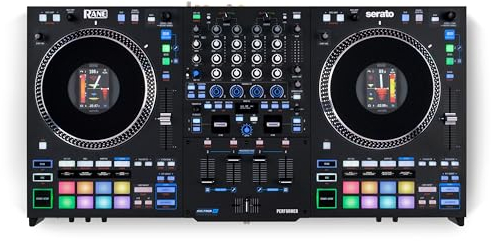 Rane PERFORMER 4-Kanal Pult, Motorisierter DJ Controller, 7 Zoll Platters mit Displays, Precision Feel Fader, Stem-Split, Serato DJ Pro Freischaltung