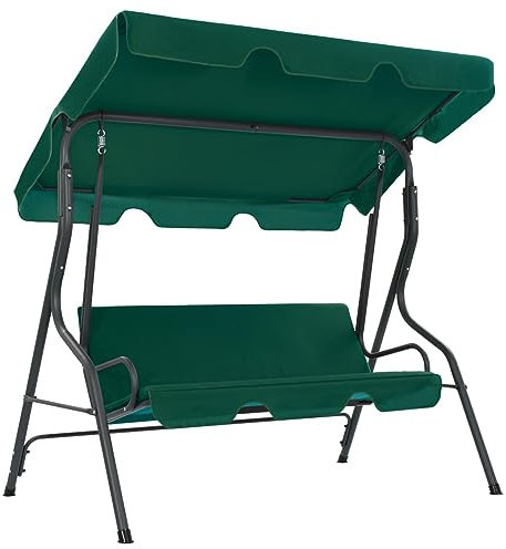 Hollywoodgunga, CIADAZ trädgårdsgunga, trädgårdsgunga, gunghylla, gunga trädgård, gunghylla, grön 170 × 110 × 153 cm tyg