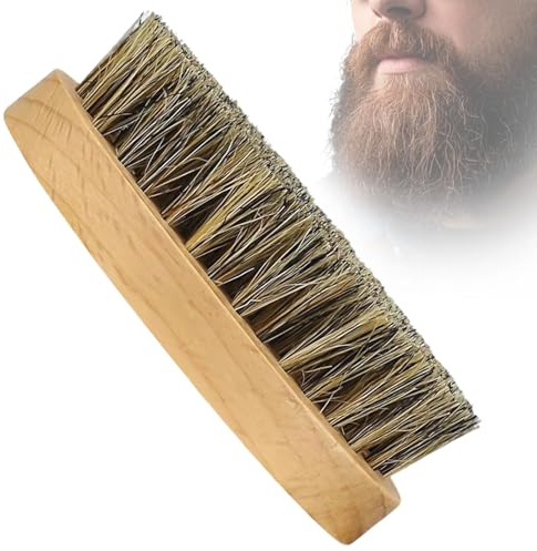 JYTDBCS 100% Boar Bristle Beard Brush with Storage Bag for Daily Men's Care and Travel