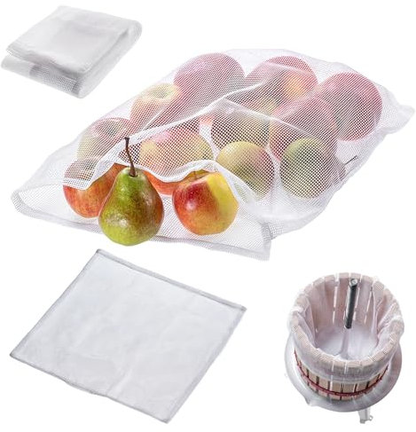 KADAX chiffon de pressage pour presse-fruits, clarification et filtration parfaites pour obtenir des jus et des vins purs, filtre fin pour presse-vin pour une extraction optimale du jus (12 l)