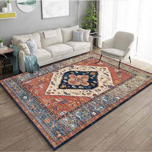 estera de la silla para pisos de alfombra， Alfombra de cocina for comedor, alfombra de dormitorio, alfombra de tacto suave, alfombras lavables de diseño Vintage de retales coloridos for decoración del