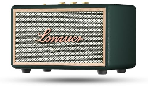 Cassa Bluetooth Retro In Legno Portatile Batteria da 10000 mAh 80W Senza Fili Basso Subwoofer Altoparlante Bluetooth TWS con ingresso AUX, slot per scheda SD, porta USB per feste all'aperto (verde)