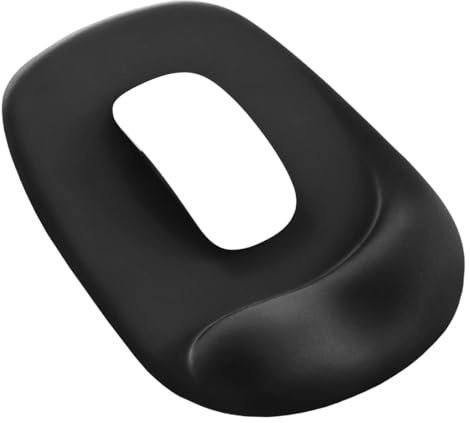 EooCoo Tappetino Mouse con Supporto per Polso in Gel e Base in PU Antiscivolo, Lavabile Tappetino per Mouse, Comodo Mousepad per Ufficio, Gioco, Laptop, Accessori per La Scrivania, Nero