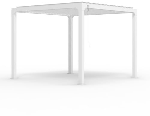 Produce Shop Pergola bioclimatica da Giardino 3x3m Manuale in Alluminio Guadalupe - Bianco