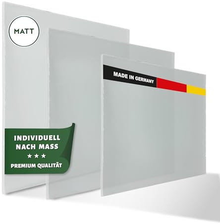 Brigla Premium Verbundsicherheitsglas 6mm Matt – Glasplatte/Glasscheibe individuell nach Maß – VSG Sicherheitsglas für Tischplatten/Geländer/Windschutz & Mehr –Glas Zuschnitt aus Deutschland