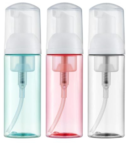Plliocse 3Pcs Foam Pump Bottle Travel, 60ml Foam Bottle, Mousse Foam Soap Dispenser, Pump Dispenser for Cleaners, Soap, Shampoo, Creates Foam