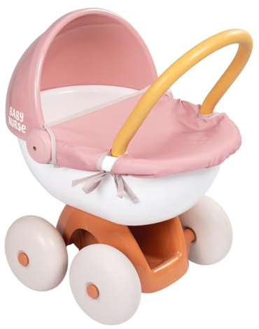 Smoby - Baby Nurse - Landau Câlin - pour Poupons et Poupées Jusqu'à 42 cms - Roues Silencieuses - Bac de Rangement - Tissu Lavable - Matière Recyclée - A Partir de 18 Mois - Fabrication Française