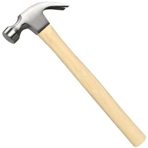 16oz Claw Hammer, General Purpose Claw Hammer with Wooden Handle & Forged Steel Head