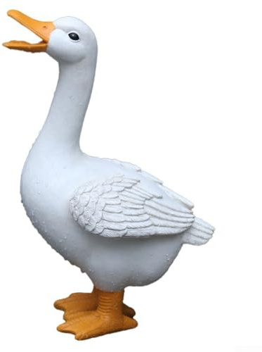 Honseadek Statue de canard en résine - Décoration de jardin - Décoration de fontaine extérieure - Décoration d'animal pour cour, terrasse, paysage (#1)