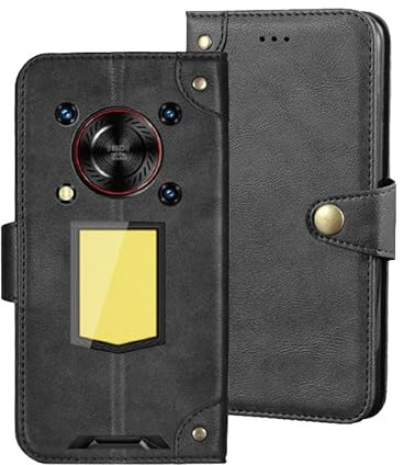 Auotu Funda with protección de la cámara Capirotazo Billetera Carcasa Caso Flip PU Cuero Magnetico Case Caja Cover para Oukitel WP56 5G Outdoor Smartphone (Negro)