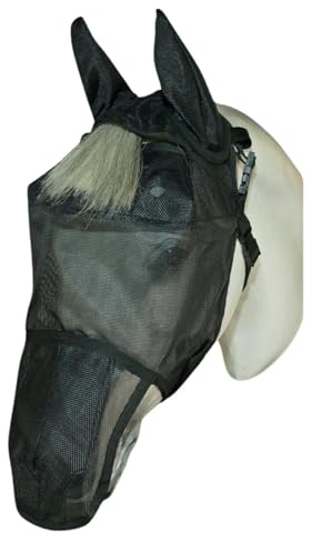 EquiVizor 95% UV Eye Protection (Full) Horse Fly Mask with Ears/Nose. Helps with Uveitis, Corneal Ulcer, Light Sensitive. Designed to Stay On Your Horse, Off The Ground.