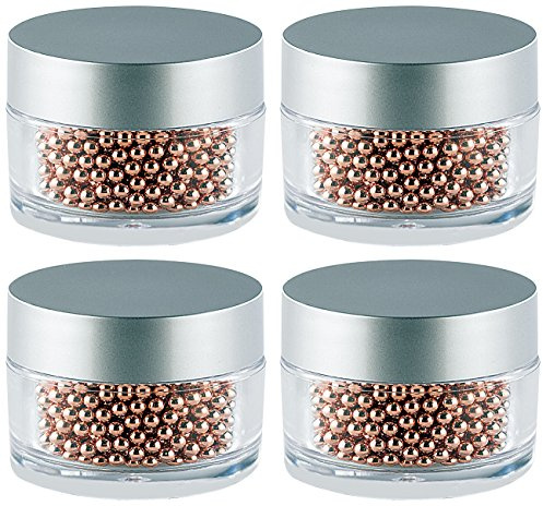 Rosenstein & Söhne Glasreiniger Kugel: 4.000 Edelstahl-Reinigungsperlen mit Kupfer-Mantel für Flaschen & Co. (Glasreiniger Kugeln, Flaschen Reinigung)