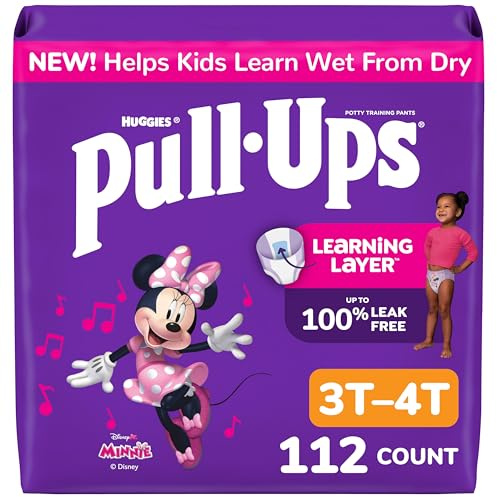 Pull-Ups Girls' Potty träningsbyxor underkläder storlek 5, 3-4T, 112 ct, en månad leverans