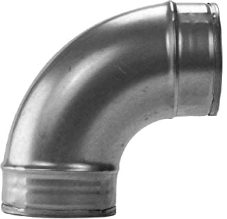 Vent Systems Codo de 4 pulgadas 90 grados tubo tubo flexible tubo redondo manguera de ventilación metal 100 mm. Acoplador de conducto de 90 grados.