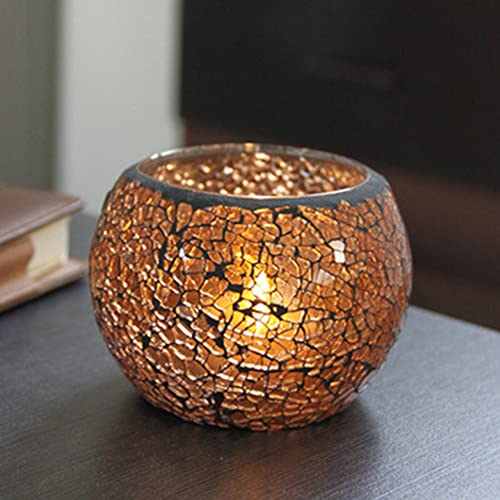 2 Stück Teelicht Kerzenhalter Mosaik Glaskerzengläser Handgemachte Romantische Teelichthalter Freundschaft Nachtlicht für Party Hochzeit Geburtstag Jubiläum