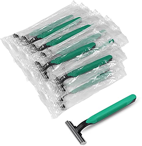 Wfoetoan Rasoi usa e getta a doppia lama, 100 pezzi, verde, plastica, stile classico, unisex, per adulti, senzatetto, viaggiatori, popolazioni transitorie