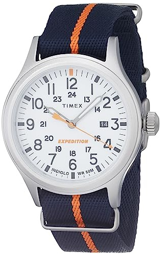 Timex Montre à Quartz pour Homme Expedition Sierra TW2V07800VQ, Bleu/Marron, Sangle