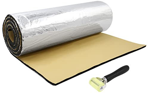 QUARKZMAN Isolamento Termico Auto 6 mm Fonoassorbente per Cofano Motore Auto Camper 140x100cm con Rullo