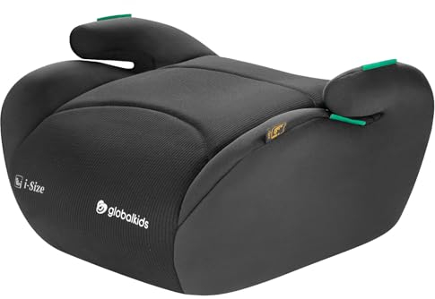 globakids I-Size Booster Car Seat - 125-150cm,Child Booster Seat,Comfortable, Compact & Lightweight,Portable Car Seats for Kids,ECE R129，Black