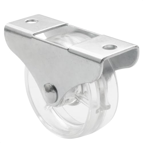 Wagner Design 01055701 - Rotella fissa per mobili, diametro 50 mm, altezza 55 mm, in acciaio zincato, trasparente, con piastra avvitabile, 25 x 70 mm, portata 50 kg