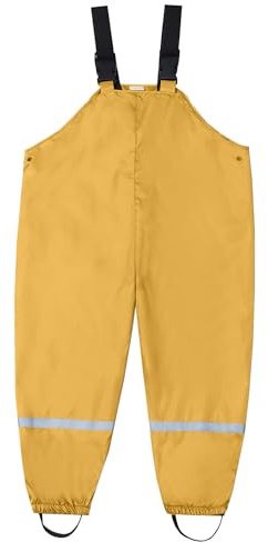 Happy Cherry - Kids Boy Girl Rain Pants Lightweight Waterproof Trousers Cute Cartoon Toddler Bib Pants Dungarees Overalls PU Rain Trousers Rainwear Sediment Mud Dirty Proof for 6-7 Years