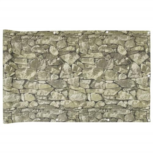 vidaXL Garten-Sichtschutz Steinoptik Grau 400x90 cm PVC
