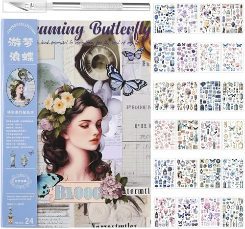 818 Stück Scrapbooking Sticker Set Scrapbooking Aufkleber Scrapbook Stickers Scrapbook-Aufkleber Scrapbooking Zubehör Aufkleber Sticker Fotoalbum für Sammelalbum, DIY Fotoalbum,Tagebuch Notizbuch