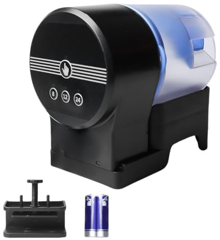 Futterautomat Aquarium, Fischfutterautomat Automatischer Fischfutterspender 100ML Fisch Futterautomaten mit Timer, Batteriebetrieben Fische Futterspender für Urlaub Aquarium Fischtank