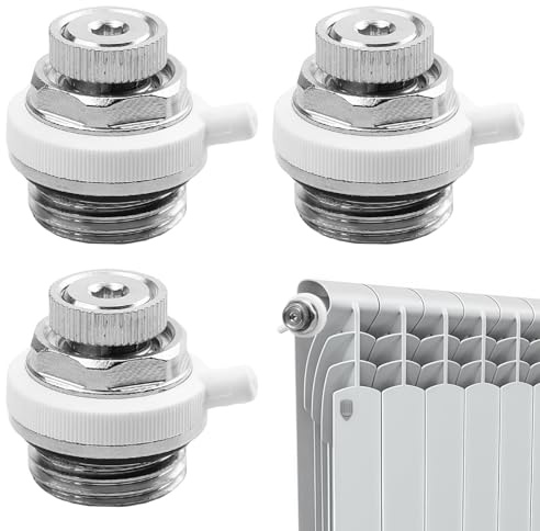 3 pièces de soupape de purge automatique : 1/2 Soupape de purge automatique pour radiateur, soupape de purge en laiton auto-purgeant, soupape de purge pour radiateur, chaudière