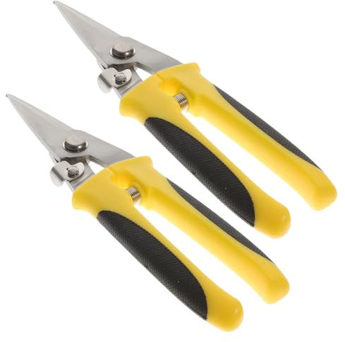 Gatuida 2 piezas Cortador Metal Industrial Cabezal Recto Tijeras Resistentes para Chapa Alambre con Resorte y Cierre de Seguridad Portátil
