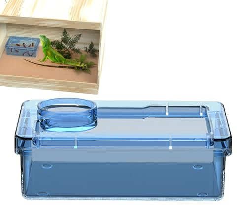 Plato de Agua para Reptiles, diseño de alimentación antiescape, Compartimento de Polvo de Calcio, Cuenco de alimentación de Alimentos, contenedor de alimentación de de la harina, Plato