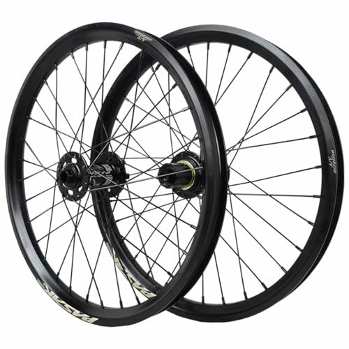 Juego De Ruedas De Bicicleta Plegable 20 Rueda Delantera De Eje Pasante 100/110×15mm, Rueda Trasera De 142/148×12mm Llantas De Bici De Aluminio, HG 7-12 Velocidades(Black,F110 R148)