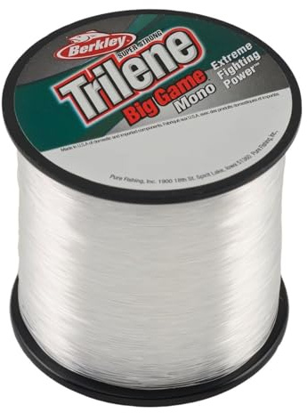 Berkley TrileneĀ® Big Gameā¢, Clear, 20lb | 9kg, 650yd | 594m Monofilament Fishing Line, Suitable for Saltwater and Freshwater Environments