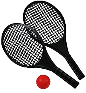 Blue Sky - Tennis Schlägerset - Tennis - Schlägerspiel - 046517 - Schwarz - Kunststoff - 41 cm x 18 cm - Kinderspielzeug - Outdoor-Spiel - Ab 3 Jahren