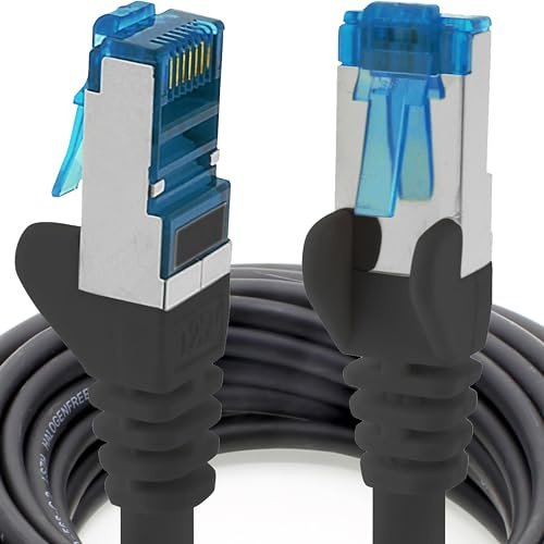 1aTTack.de CAT6 Gigabit Cavo di rete LAN - 1x 1,5m 1000 Mbit/s - RJ45 nero | 1m 2m 3m 5m 10m, RJ45 alta velocità, cavo Ethernet schermato per gaming, modem, router, PC e switch