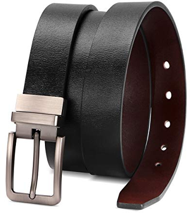 XZQTIVE Reversible Leather Belts for Women with Rotated Metal Buckle Fashion Women Belts(1 Pcs Black/Brown)