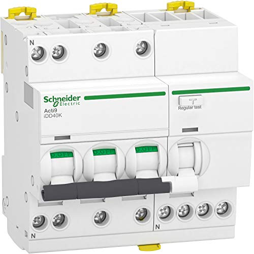 disjoncteur différentiel - idd40k - 3p+n - 20a - courbe c - 300 ma - type ac - 4.5 ka - schneider electric a9dk5720