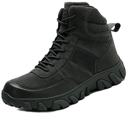 IYVW A02 Stivali da combattimento militari e tattici da uomo Stringate Casual Scarpe da caccia da trekking all'aria aperta Addestramento della polizia Stivaletti verde 42 EU