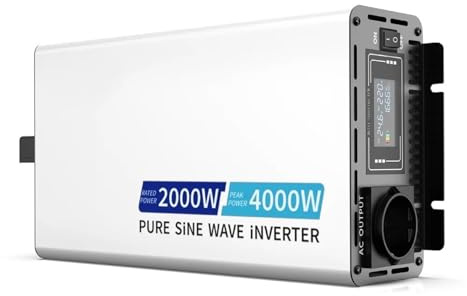 Convertidor Inversor De Onda Sinusoidal Pura De 4000 W con Pantalla A Color, Convertidor De Potencia De 12 V O 24 V para Autocaravanas Y Camping. Inversor(24V 4000W)