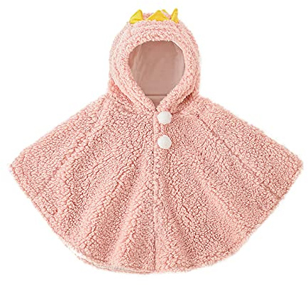 TINAYAUE Hooded Cloak Cloaks Warm Knitted Poncho Toddlers Lamb Wool Cape Poncho Coat Hoodies Winter Halloween Cape Snowsuit Outwear Hooded Wool Blend Capes for Boys Girls Baby