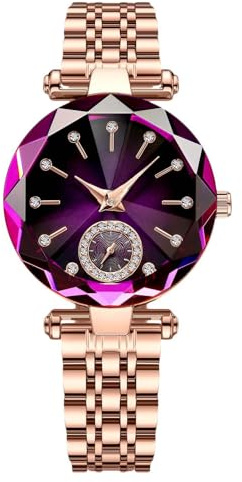 RORIOS Relojes de Mujer Moda Diamante Relojes Analógico de Cuarzo Reloj con Correa en Acero Inoxidable Impermeable Relojes de Pulsera para Chica Mujer