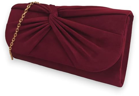 Bolso de mano de piel de gamuza estilo plegado, para novia, baile de graduación, boda,, M