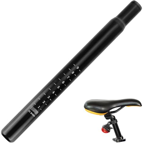 Fahrrad Sattelstütze Kerzensattelstütze, 27,2 x 300 mm MTB Sattelstange Fahrrad Sattelrohr Schwarz Fahrradsattelstangen, Fahrrad Sattel Stütze für Mountainbike Rennrad Cityrad