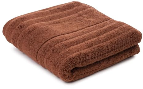 Gözze - Mailand Frottier-Handtuch, Weich und saugfähig, 70% Bio-Baumwolle/30% Viskose (Bambus), Vegan, 50 x 100 cm - Braun