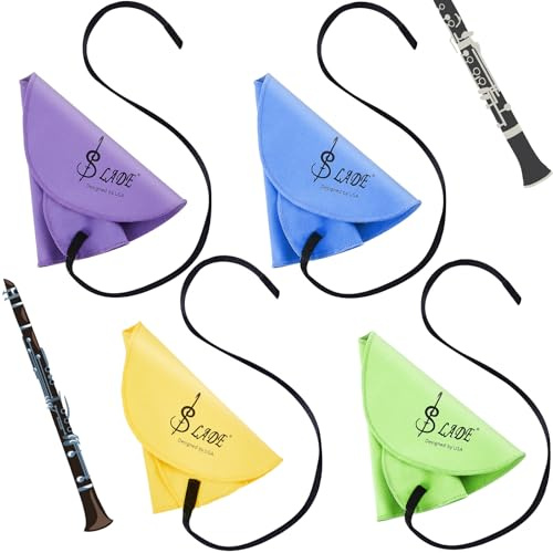 Yinder 4 Clarinet Swab Cloth Clarinet Cleaner Cleaning,Colorful | Spit Rag for Piccolo Flute Sax Saxophone, Back to School, Inside Tube Cleaner, Mussic Supplies for School Classmate