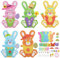 Hianjoo Pegatinas de Conejo de Pascua (Paquete de 5), Adornos Colgantes de Semana Santa Kit para Hacer Hechos a Mano Decoraciones para Fiestas Temáticas Hogar Interior y Exterior de Niños y Niñas